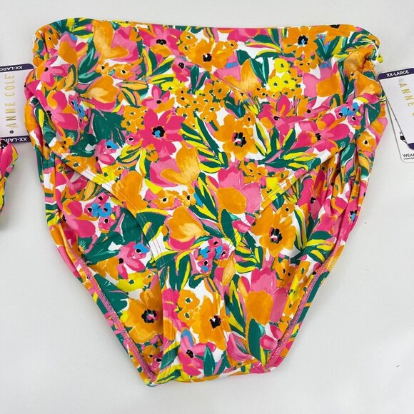 Anne Cole Swimsuit Bikini Two Piece Sunshine Floral Size XXL UPF 50 - Picture 7 of 14